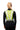 the rear view of the LED light refelctive vest neon green