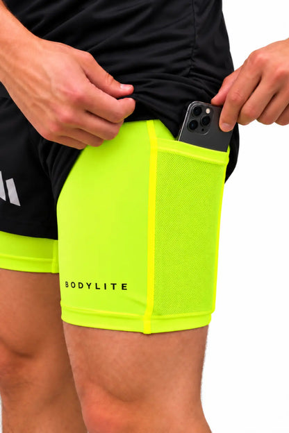 2-in-1 Double Layered Shorts (Reflective & Fluorescent)