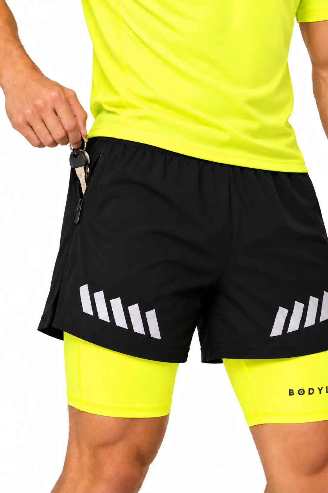 2-in-1 Double Layered Shorts (Reflective & Fluorescent)